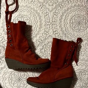 Fly London Red suede boots